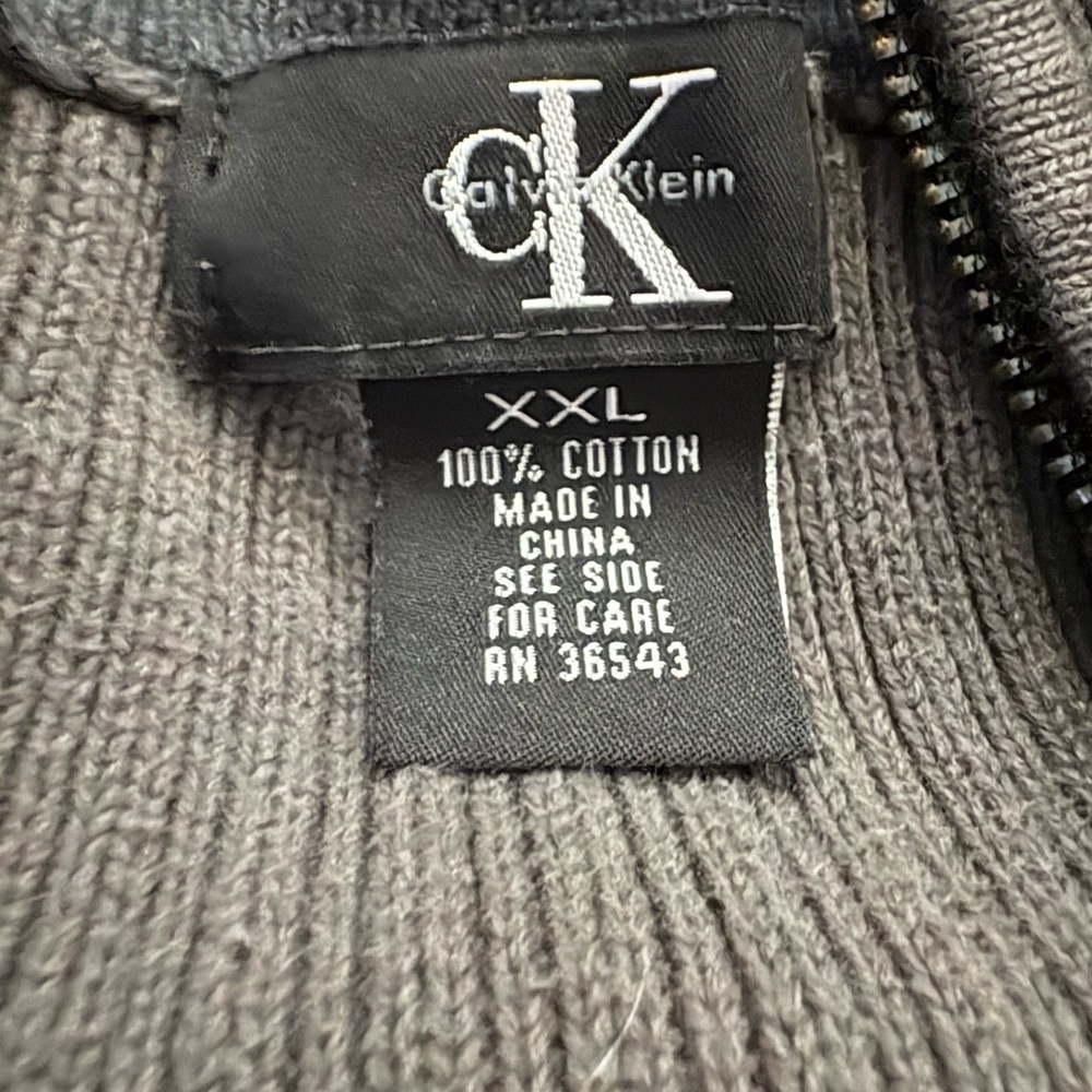 Calvin Klein Men's Dark Gray Half-Zip Sweater - Picture 2 of 6